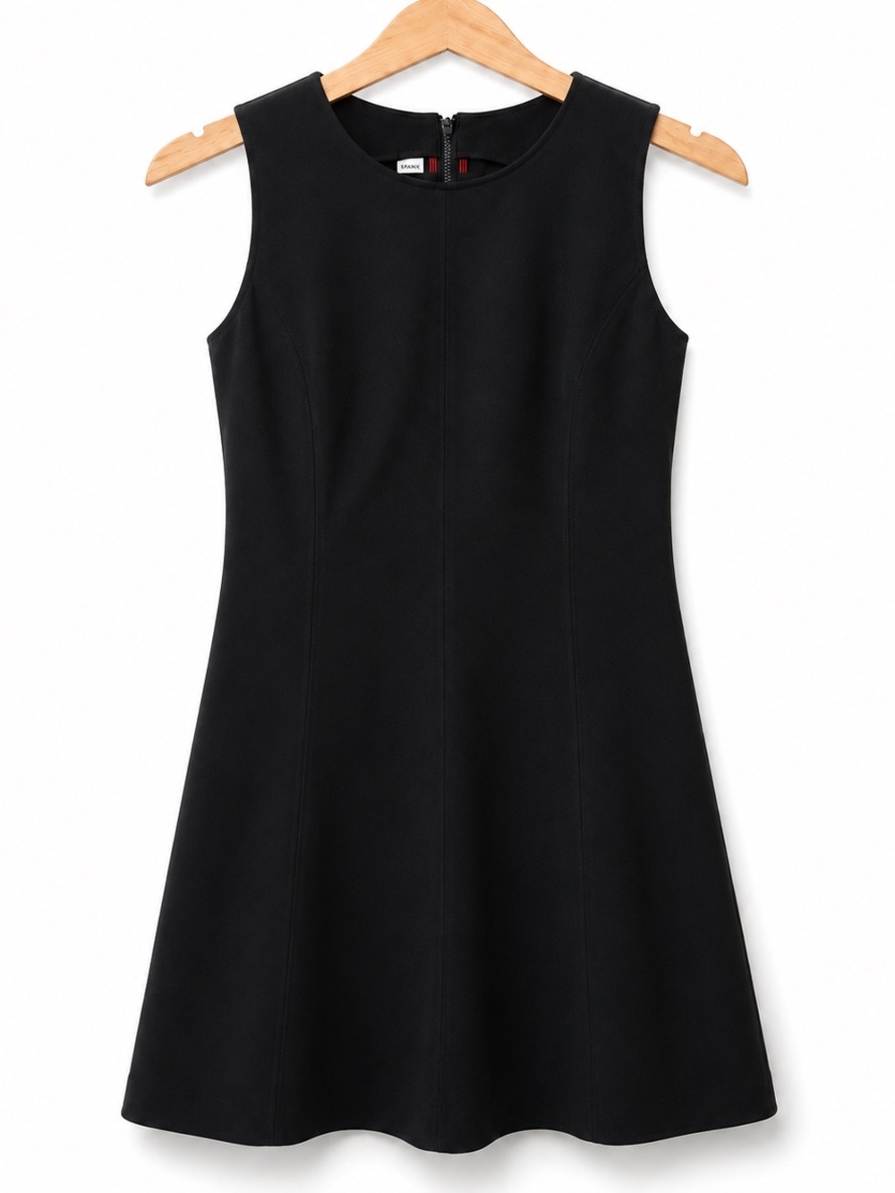Spanx Smoothing Sheath Dress Black Sleeveless Ponte Stretch Size Large